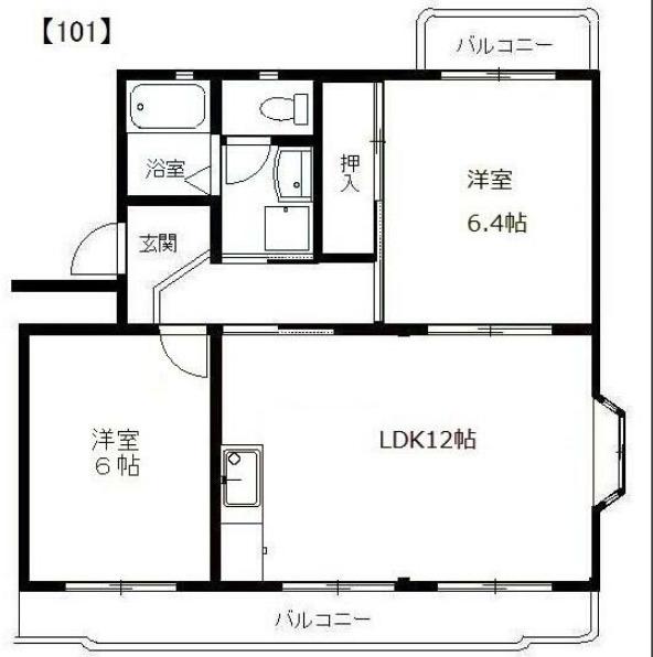 ハイフォレスト(2LDK/1階)の間取り写真