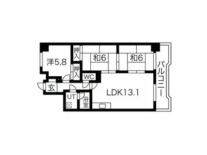 エル・パティオ滝ノ水(3LDK/2階)の間取り写真