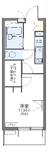 レオパレスウイング元城A(1K/2階)の間取り写真