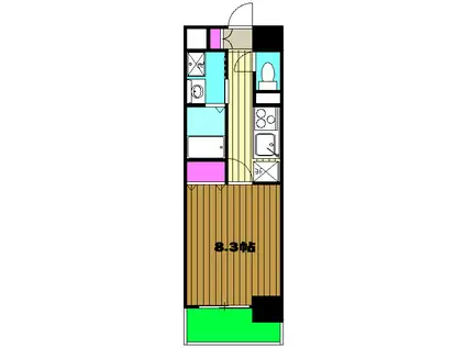 ラフィネ所沢(1K/10階)の間取り写真