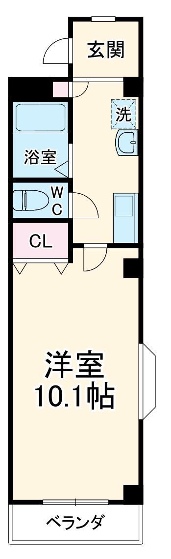 クレセールN(1K/2階)の間取り写真