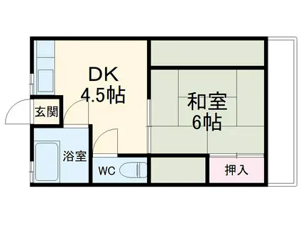 第2丸池ハイツ(1DK/2階)の間取り写真