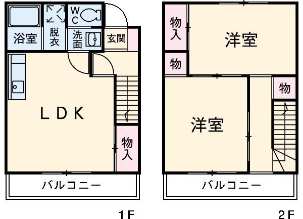 メゾネット椿 南棟(2LDK)の間取り写真
