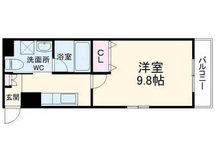 マリアロッソ弥富駅前(1K/3階)の間取り写真