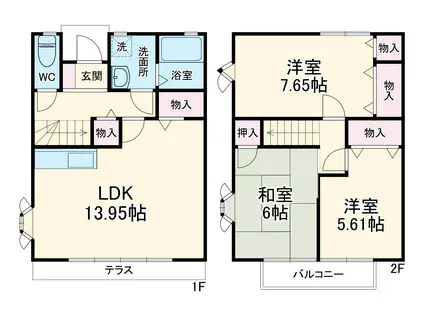 ヒルズつくし野Ⅲ(3LDK)の間取り写真