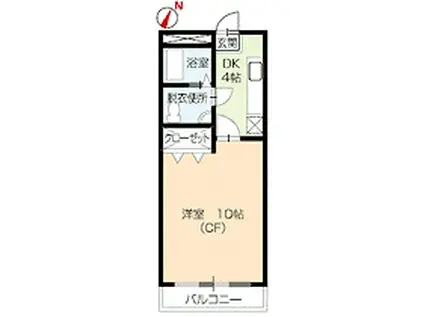 アミスターⅡ(1K/3階)の間取り写真