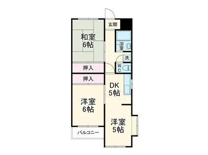 コーポ香貫(3DK/1階)の間取り写真