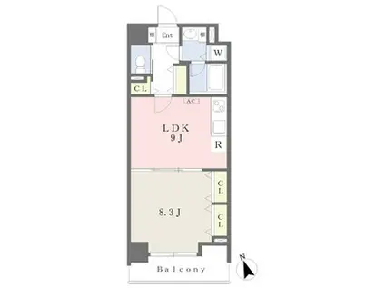 さくらHILLS桜本町イースト(1LDK/3階)の間取り写真