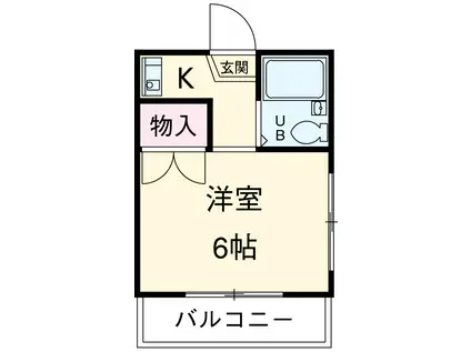 ラフィネ保呂町(1K/1階)の間取り写真