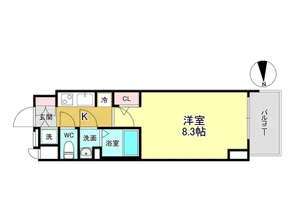 S-RESIDENCE江坂LIBLE(1K/15階)の間取り写真