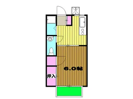 コーポグリーンアイ(1K/2階)の間取り写真