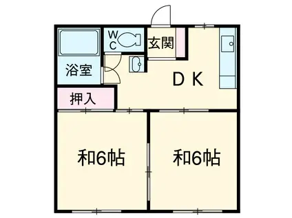 本町マンション(2DK/1階)の間取り写真