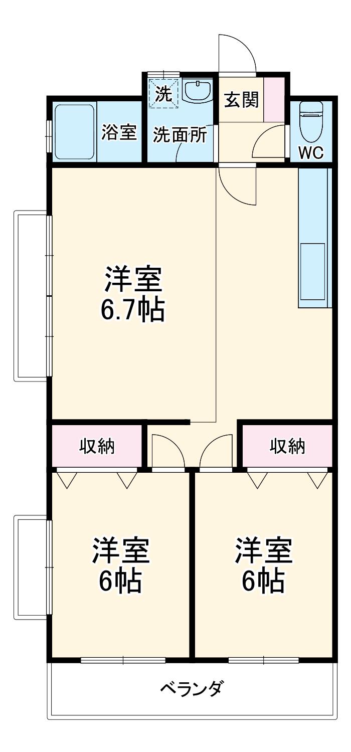 メゾン新狭山(3DK/2階)の間取り写真
