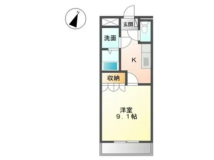 パークサイド・ヒロ(1K/1階)の間取り写真