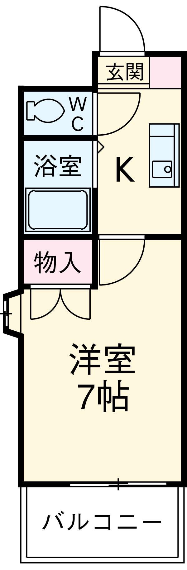 セントラルホームズ庄内(1K/7階)の間取り写真