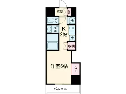 旭スカイハイツ(1K/3階)の間取り写真