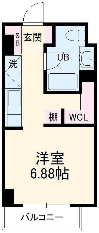 ART APARTMENT IN OOTAKA-NO-MOR(ワンルーム/4階)の間取り写真