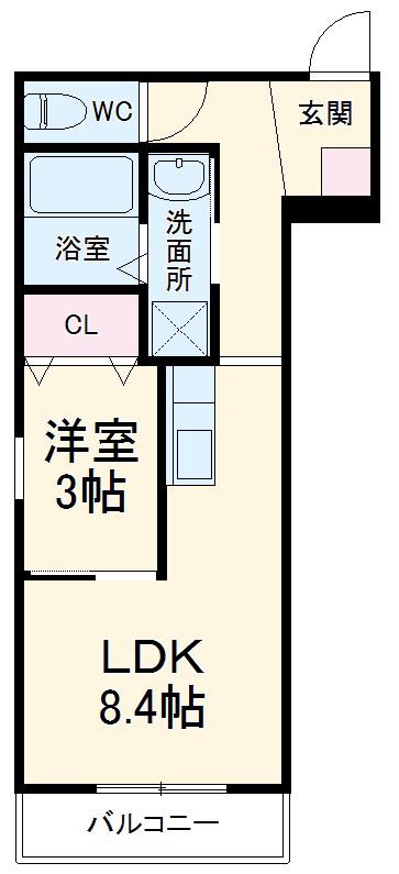 LE COCON岐阜Ⅰ(1LDK/1階)の間取り写真