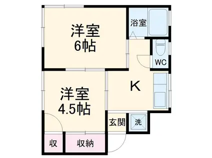 パル福寿荘(2K/1階)の間取り写真