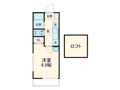 ラコリーヌ生田(1K/2階)の間取り写真