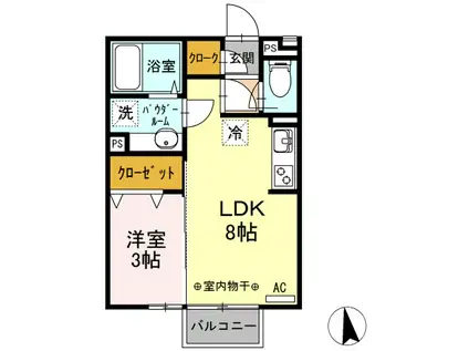 ISHIKAWA HILLS VI(1LDK/2階)の間取り写真