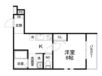 フジパレス城北公園通Ⅴ番館(1K/3階)の間取り写真
