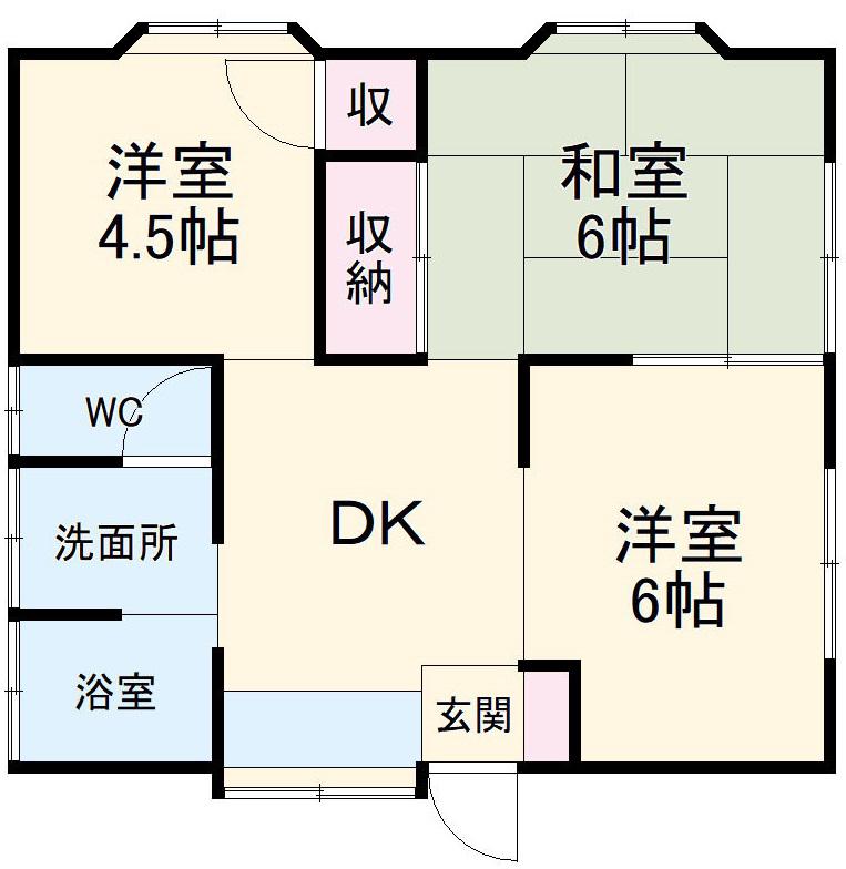 メゾン松葉(3DK/2階)の間取り写真