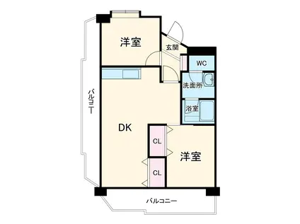 マンションエトワール1(2LDK/2階)の間取り写真