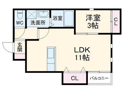 M´S COURT(1LDK/1階)の間取り写真