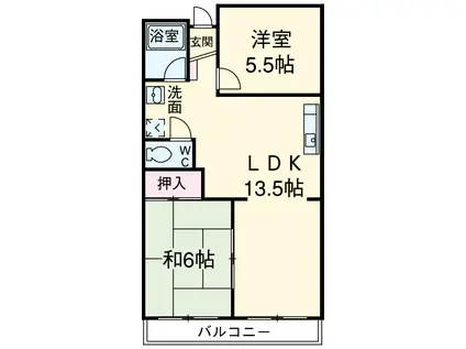 島田プラザ(2LDK/3階)の間取り写真