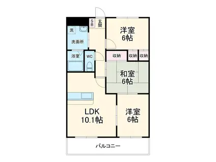 グランドヒルズ神ノ倉(3LDK/1階)の間取り写真