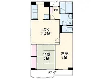 第32アオイビル(2LDK/3階)の間取り写真