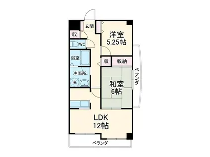 フォーシーズンⅠ(2LDK/2階)の間取り写真