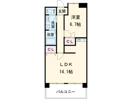 スリーエイト北町(1LDK/1階)の間取り写真