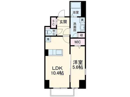 RIO GRANDE名駅(1LDK/5階)の間取り写真