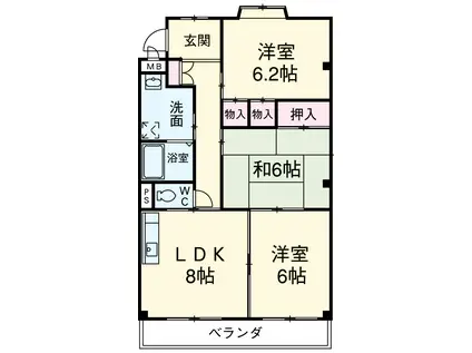 クレール・A(3LDK/3階)の間取り写真
