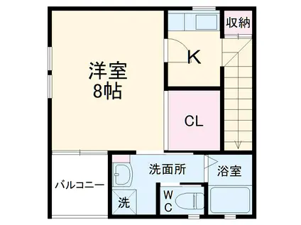 メープル(1K/2階)の間取り写真