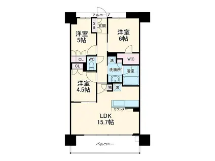 プレサンス ロジェ 熱田六番町(3LDK/9階)の間取り写真