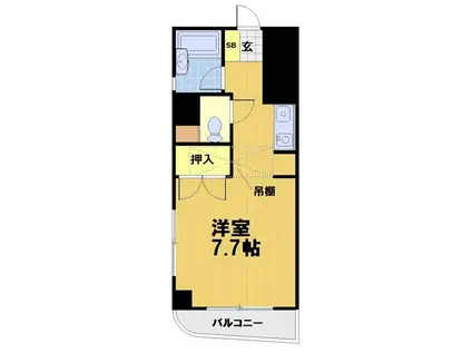 イヌイビル(1K/4階)の間取り写真