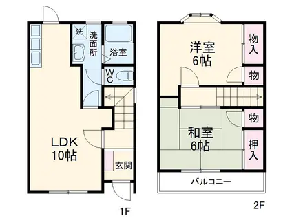 5丁目テラスハウス(2LDK)の間取り写真