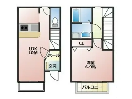 ヨーロピアンシャレー鵜ヶ池(1LDK)の間取り写真