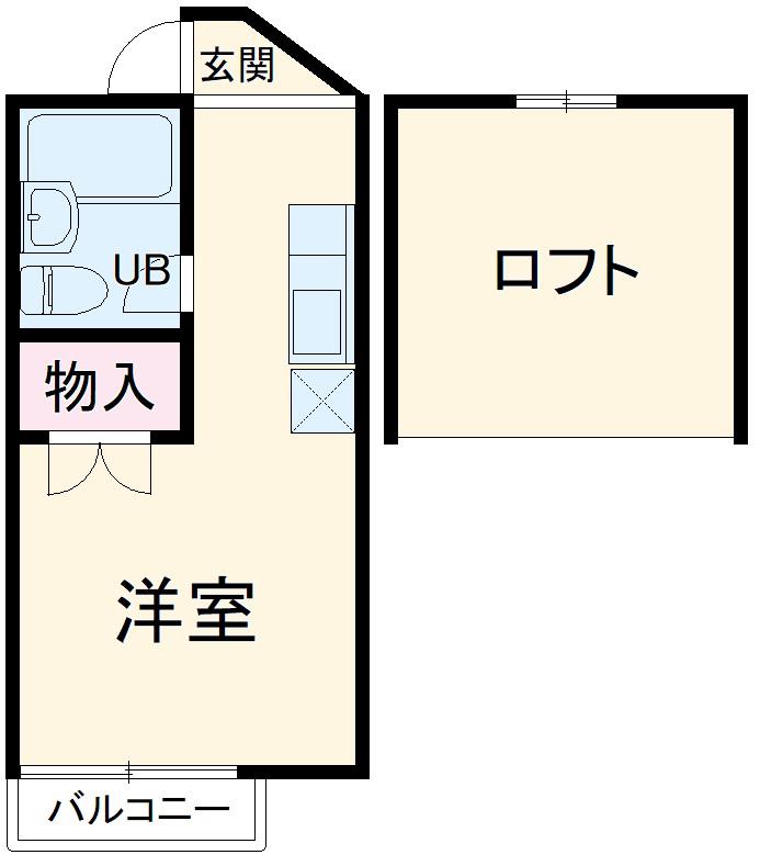 オレンジハイツ(ワンルーム/2階)の間取り写真