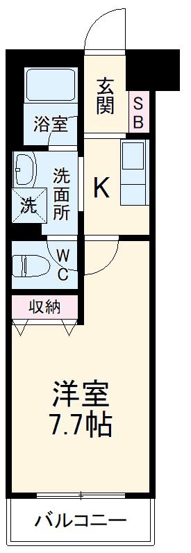 センタービレッジ常盤平Ⅱ(1K/2階)の間取り写真