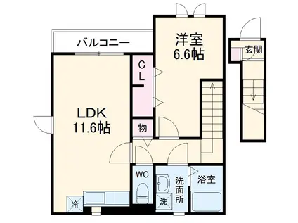 名古屋市上飯田線 上飯田駅 徒歩9分 2階建 築16年(1LDK/2階)の間取り写真