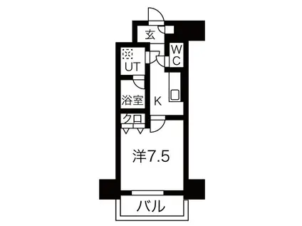 LAPIS TWOLES(1K/8階)の間取り写真