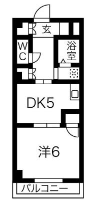 タウンM&E(1DK/2階)の間取り写真