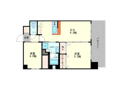 エステムコート新大阪ⅩⅢニスタ(2DK/10階)の間取り写真