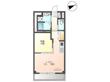 プルメリア(1LDK/5階)の間取り写真