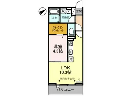 クレールK(1LDK/2階)の間取り写真