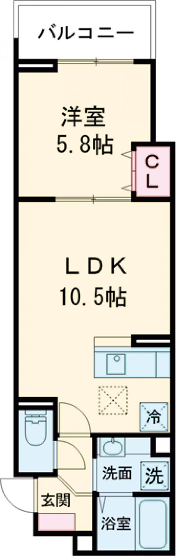 エクセリア徳丸Ⅰ(1LDK/2階)の間取り写真